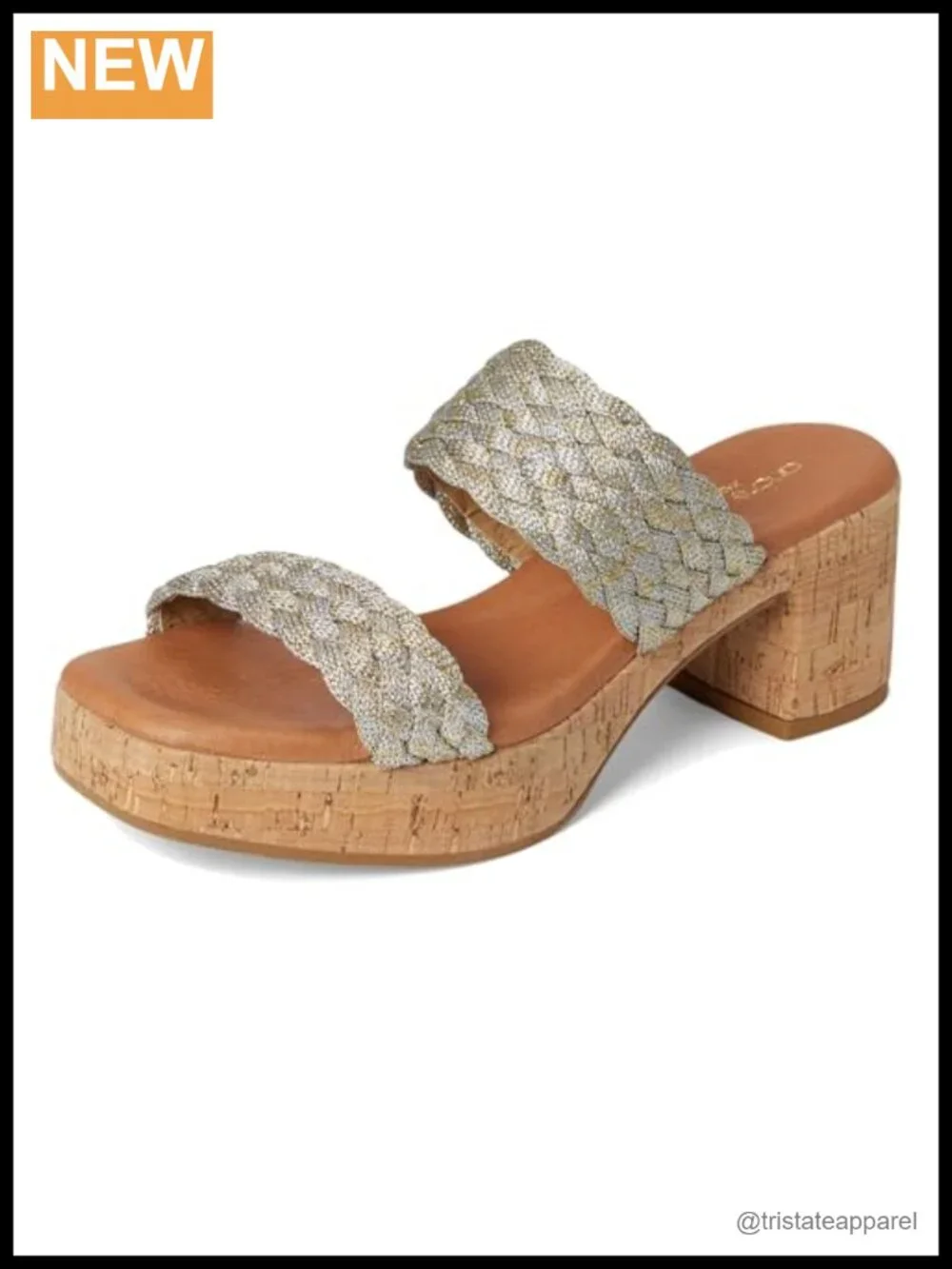 André Assous Cairo Platform Heeled Sandals Cork Leather